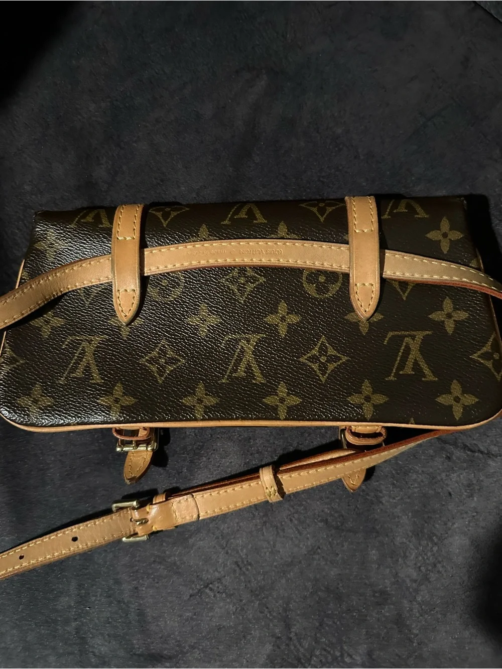 Louis Vuitton Marelle Monogram Canvas Hip Bag / Clutch with Tan Leather Trim